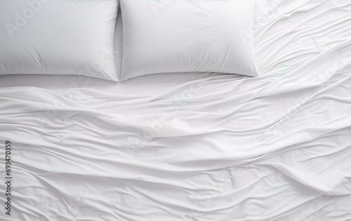 White bedding sheets and pillow backgro