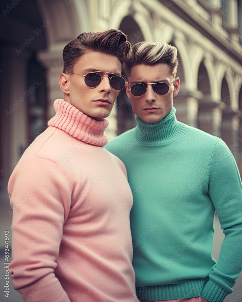Two homosexual men in love. LGBT, gay concept. Generative Ai Two homosexual men in love. LGBT, gay concept. Generative Ai