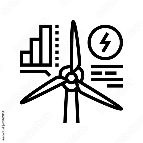 energy efficiency wind turbine line icon vector. energy efficiency wind turbine sign. isolated contour symbol black illustration