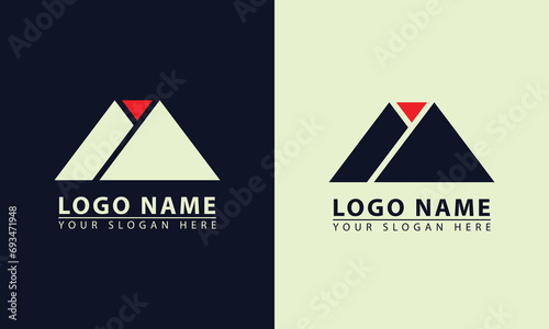 Mountain adventurer icon logo. Mountain adventurer flat design vector icon logo.