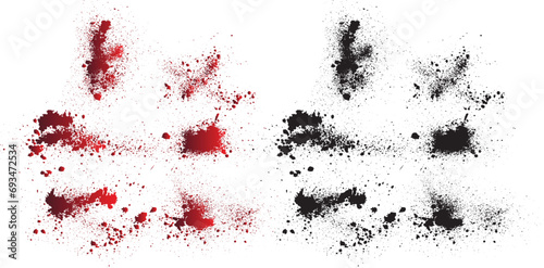 Vector collection of black droplet blood background. Set of red blood vector element background. red ink splashes