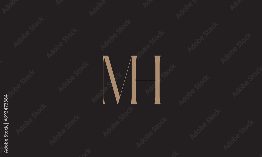MH, HM , M , H , Abstract Letters Logo Monogram MH, HM , M , H , Abstract Letters Logo Monogram
