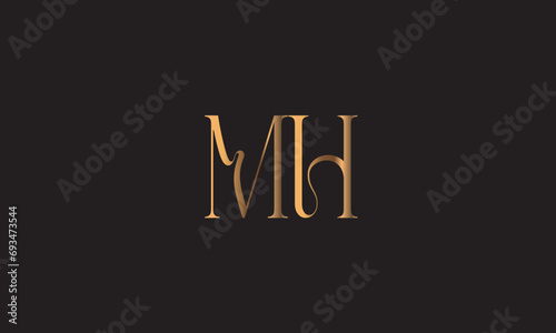 MH, HM , M , H , Abstract Letters Logo Monogram	