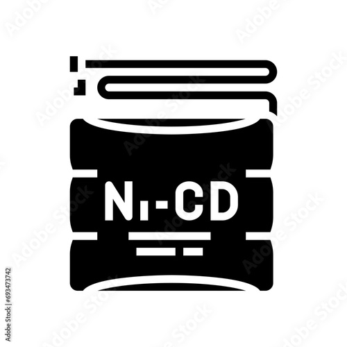 nickel cadmium battery glyph icon vector. nickel cadmium battery sign. isolated symbol illustration