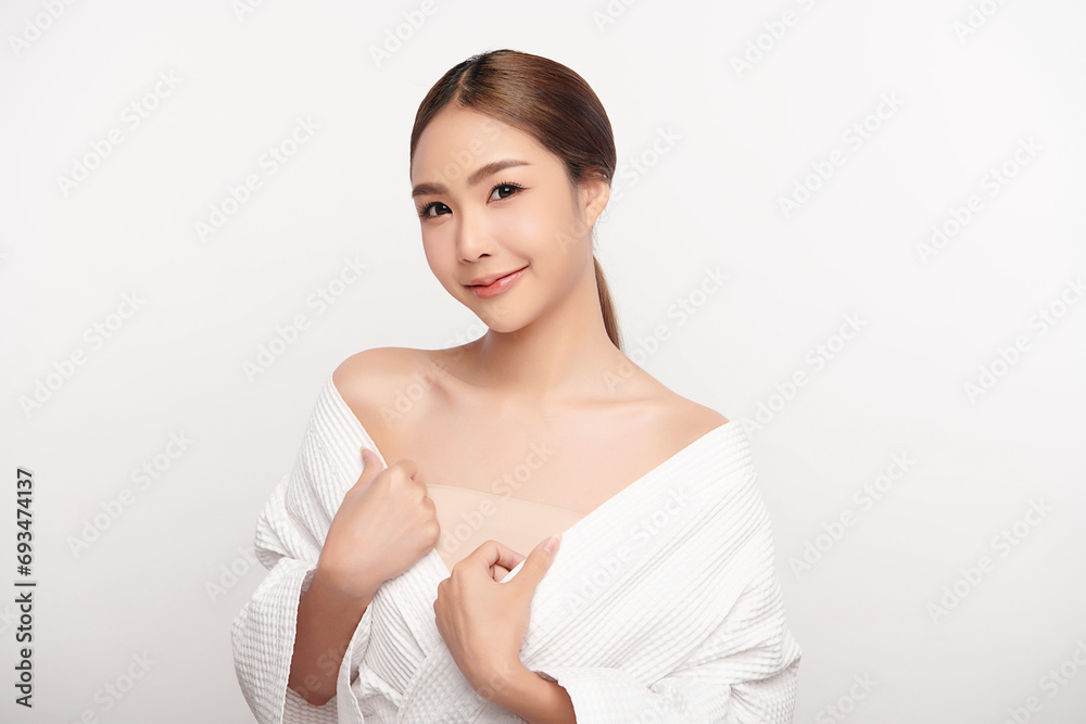 Beautiful young asian woman with clean fresh skin on white background, Face care, Facial treatment, Cosmetology, beauty and spa, Asian women portrait. Beautiful young asian woman with clean fresh skin on white background, Face care, Facial treatment, Cosmetology, beauty and spa, Asian women portrait.