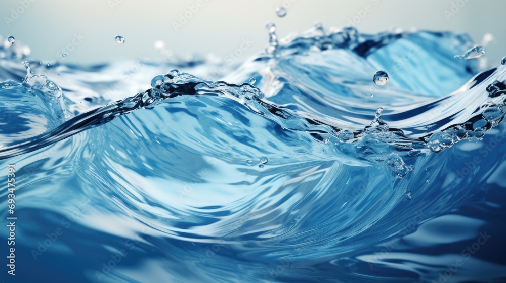 Crisp Blue Water Wave with Tranquil Ripples and Reflection Crisp Blue Water Wave with Tranquil Ripples and Reflection
