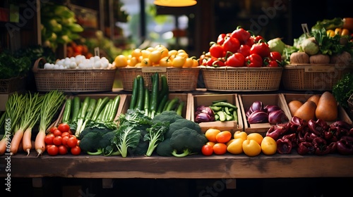 Fruits and vegetables for sale at the farmers market in the village