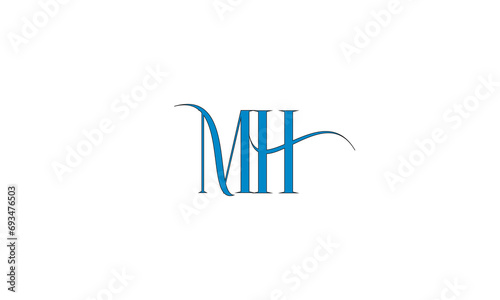 MH, HM , M , H , Abstract Letters Logo Monogram