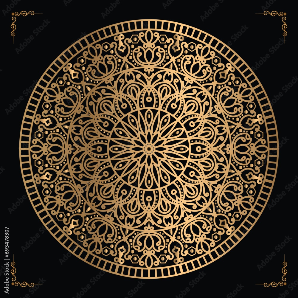 Luxury mandala design gold color