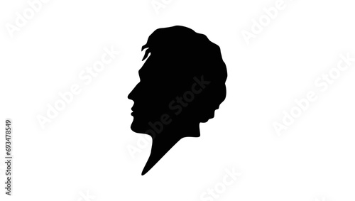 Washington Irving, black isolated silhouette photo