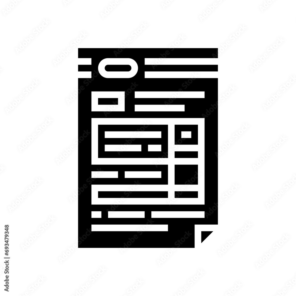 Obraz na plátně questionnaire list glyph icon vector