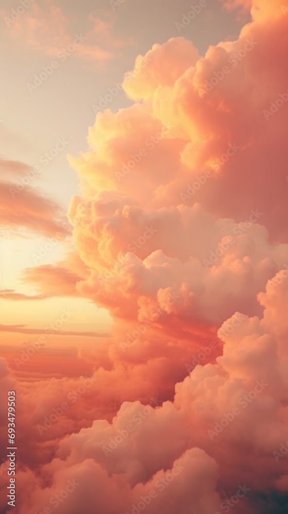 beautiful photography of clouds in the sky rich orange color grade. generative AI beautiful photography of clouds in the sky rich orange color grade. generative AI