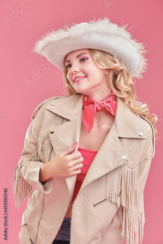 cowgirl in jacket