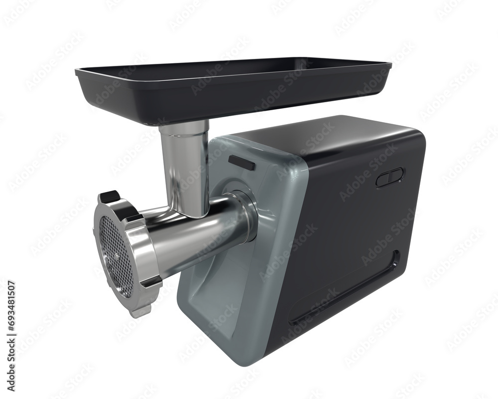 Meat grinder isolated on white background. 3d rendering - illustration