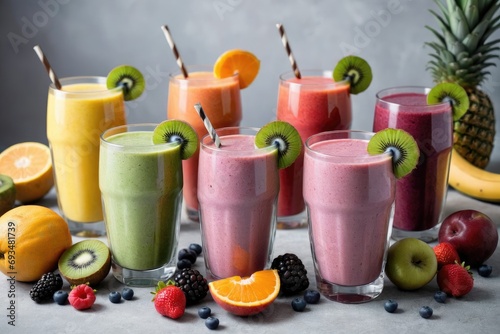 natural smoothies with fruits