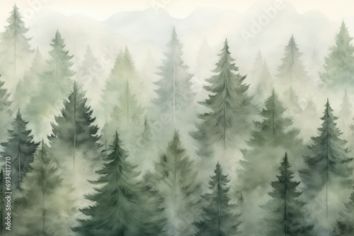 Whimsical Hand-Painted Forestscape