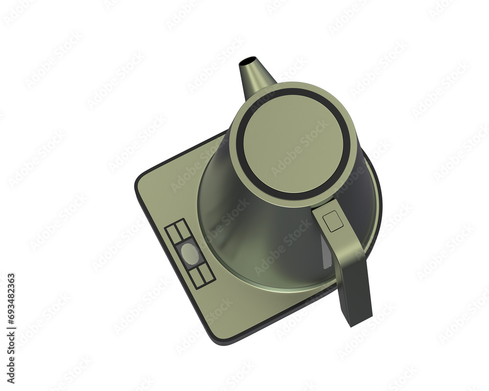 Kettle isolated on transparent background. 3d rendering - illustration Kettle isolated on transparent background. 3d rendering - illustration