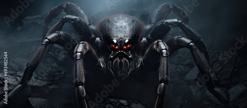 Aggressive Sydney Funnel Web Spider preparing to attack. photo