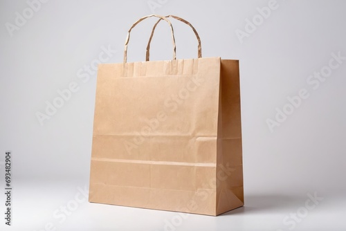 paper carrier bag shopping white background