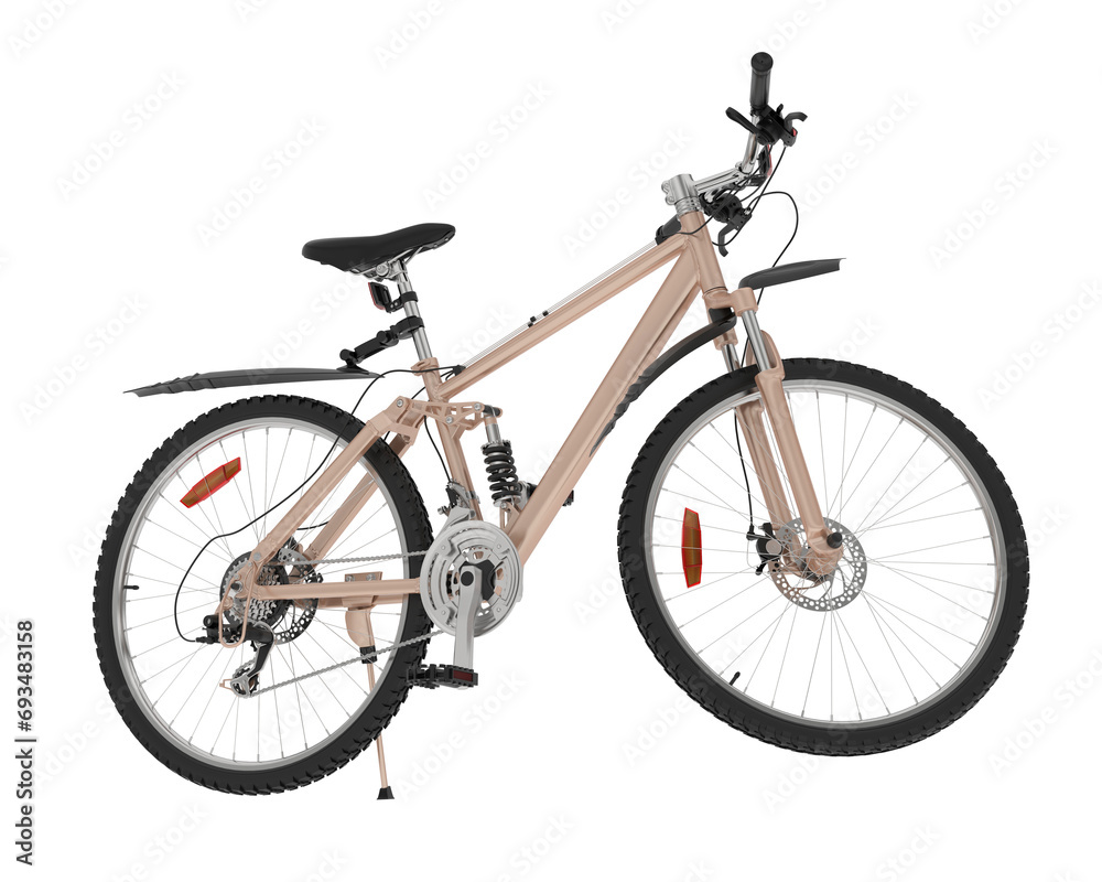Fototapeta premium Mountain bike isolated on transparent background. 3d rendering - illustration
