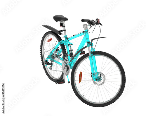 Mountain bike isolated on transparent background. 3d rendering - illustration