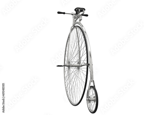 Retro bike isolated on transparent background. 3d rendering - illustration photo