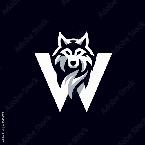 Letter W logo, vector letter W wolf logo