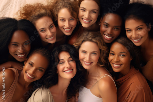 Close-up of group of beautiful women