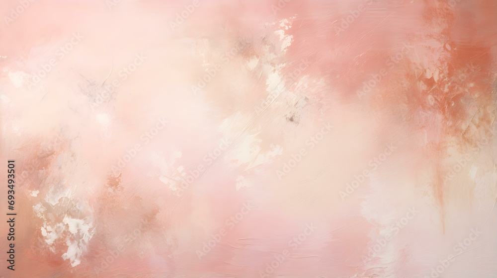 Obraz premium Blush Splattered Paint on Canvas. Creative Presentation Background
