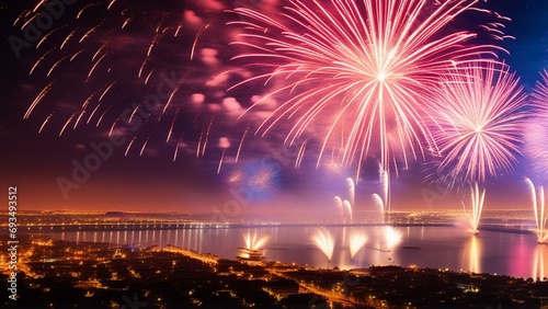 cinematic new years fireworks wallpaper photo