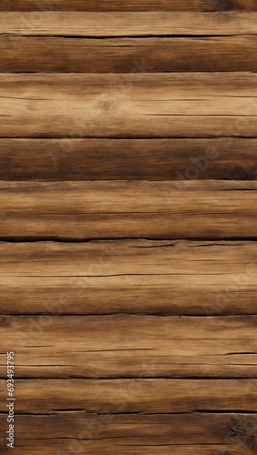 Brown wooden background, folded without seams, old brown boards. Generative ai