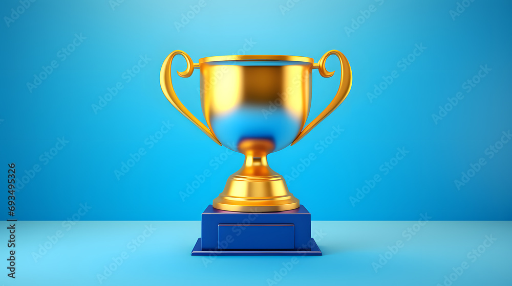 3D gold trophy cup isolated on background 3D gold trophy cup isolated on background