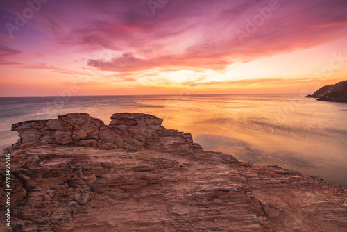 Colorful sunset on Andaman sea at Lanta island, Krabi province, Thailand.