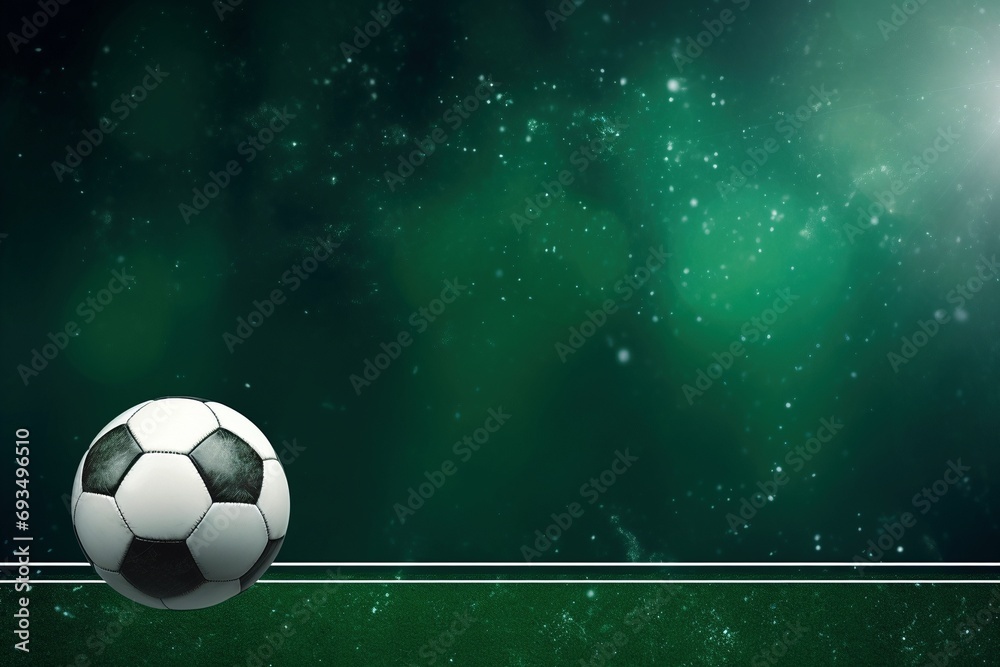 Fototapeta premium Sporting Canvas: Football Background Wallpaper, Providing Generous Copyspace for Your Unique Content