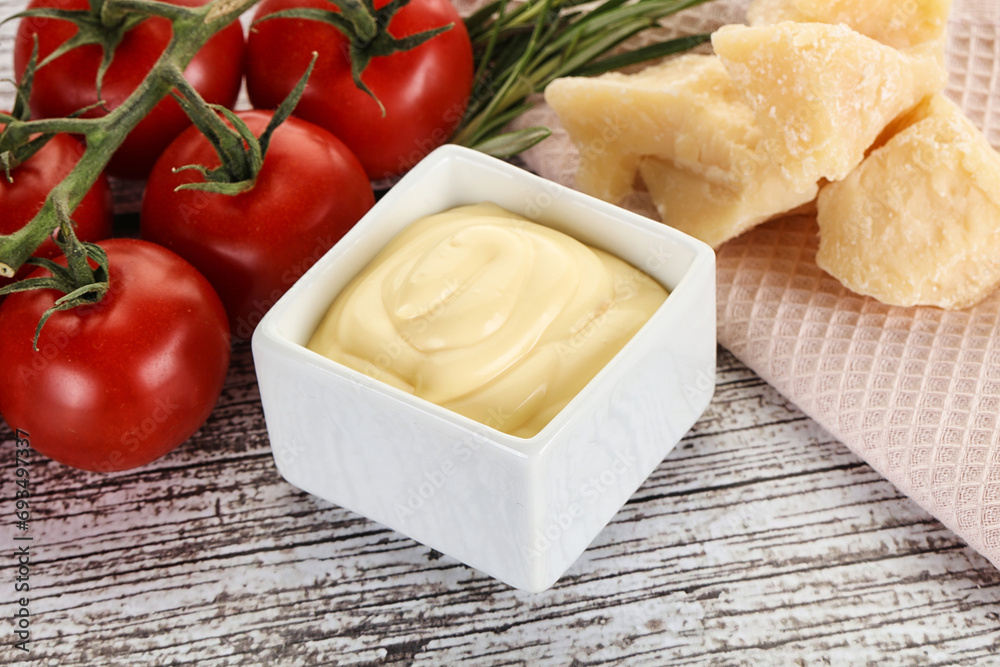 Cheese sauce in the bowl Cheese sauce in the bowl