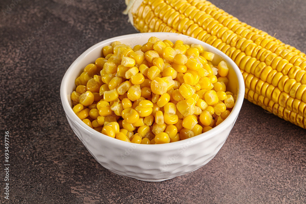 Marinated corn in the bowl Marinated corn in the bowl