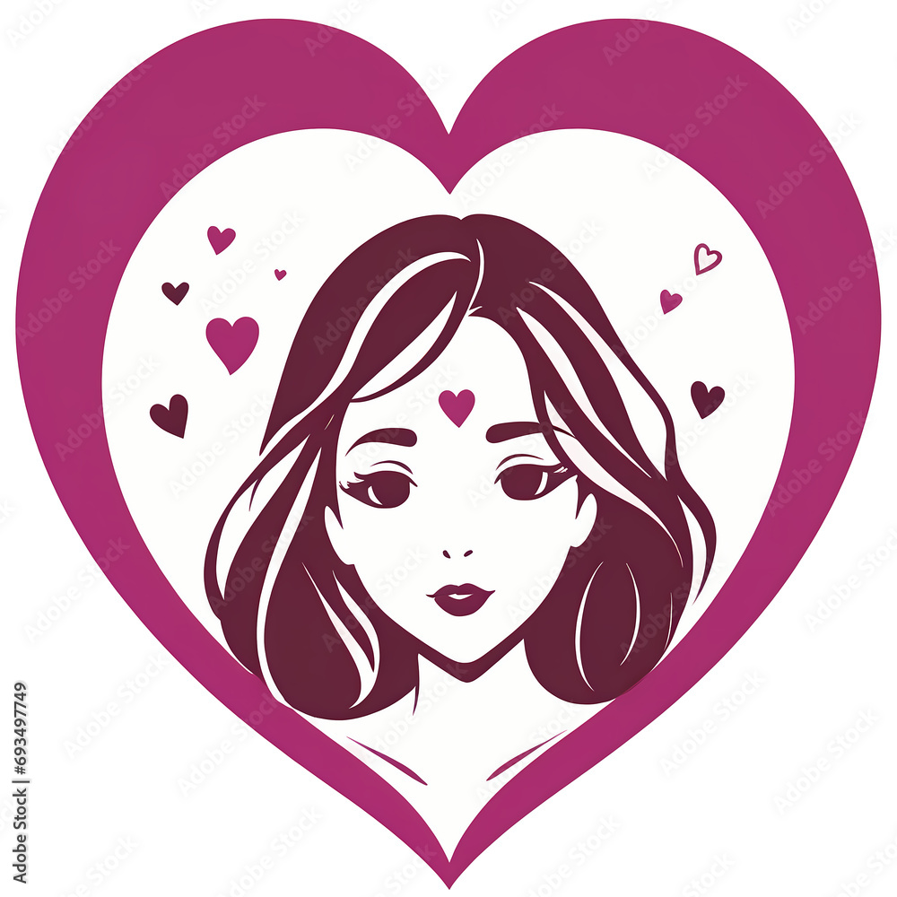 Lady with long hair style heart shape, isolated on transparent background PNG.
Lady with long hair style heart shape, isolated on transparent background PNG.