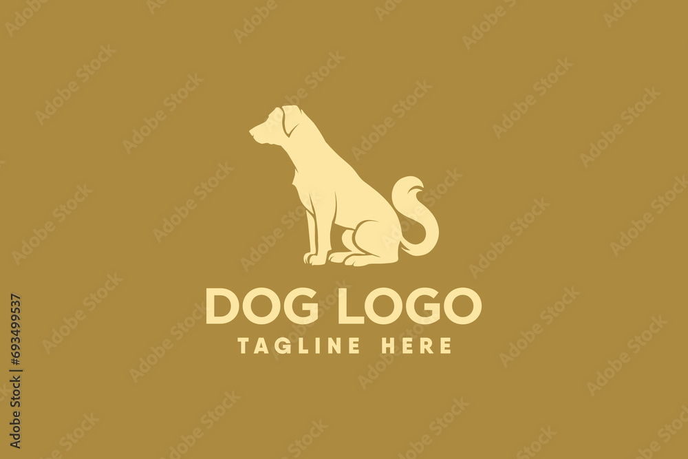 dog logo vector with modern and clean silhouette style