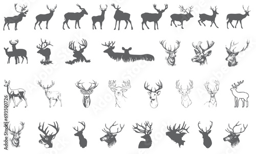 Deer icons collection © Yqbal