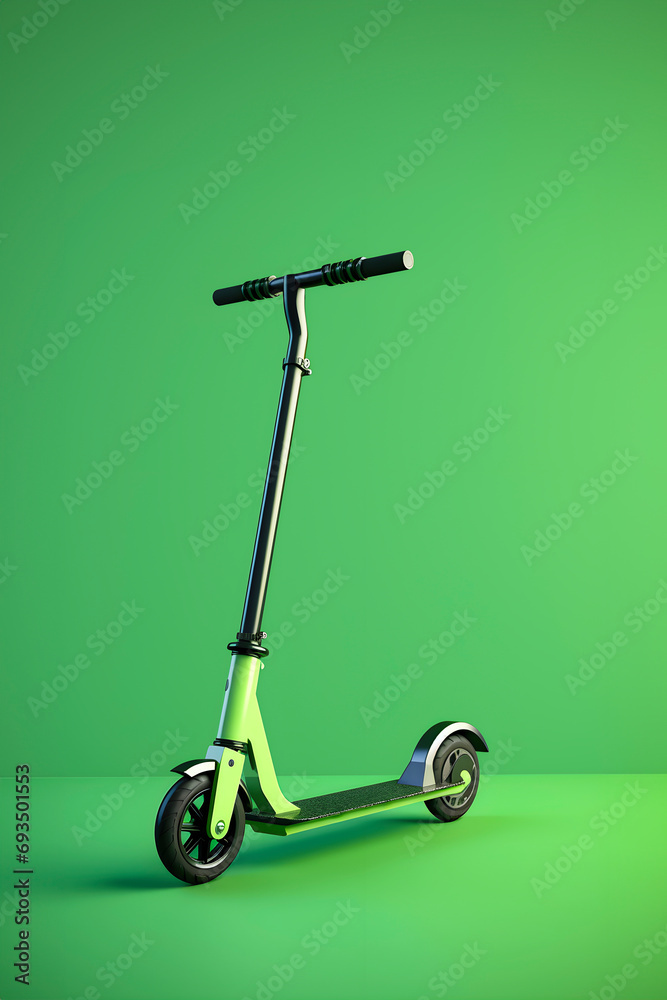 Green electric scooter concept of sustainable transport. AI generated Green electric scooter concept of sustainable transport. AI generated