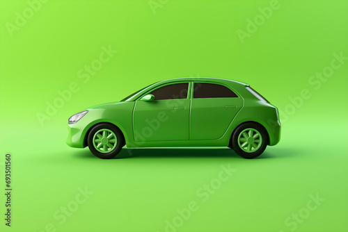 Green car concept of sustainable transport. AI generated