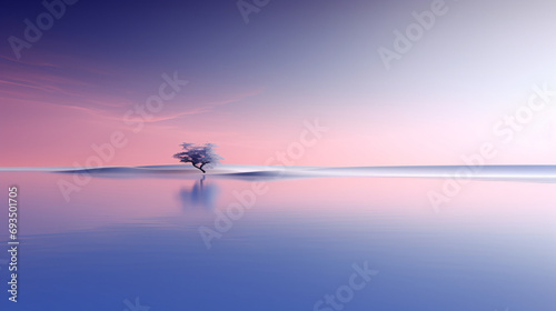 Quiet quiet lonely lake trees beautiful scenery background wallpaper  © 天下 独孤