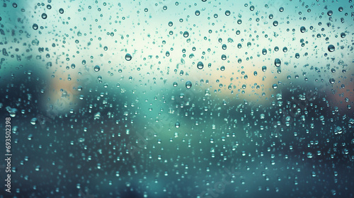 Captivating Close-Up: Raindrops on Transparent Window Glass - Macro Photography of Natural Beauty and Freshness, Perfect for Backgrounds and Abstract Textures.
