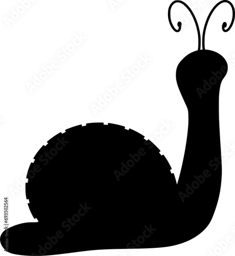 Vector silhouette of Snail on white background
