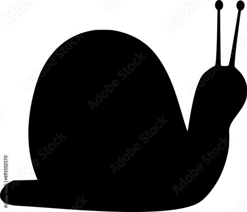 Vector silhouette of Snail on white background

