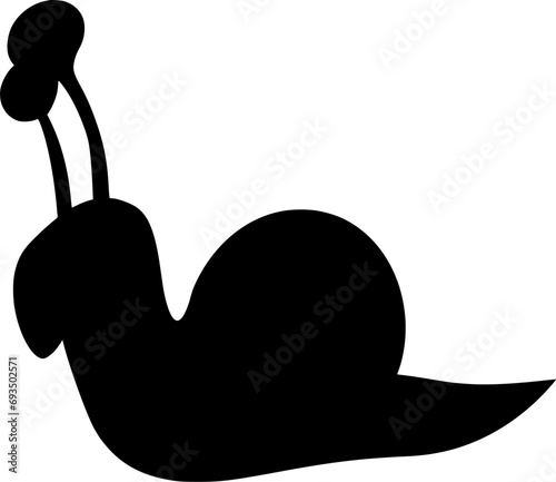 Vector silhouette of Snail on white background
