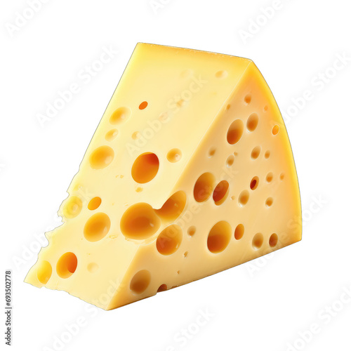 Wallpaper Mural Piece of cheese with holes isolated on transparent or white background, png Torontodigital.ca