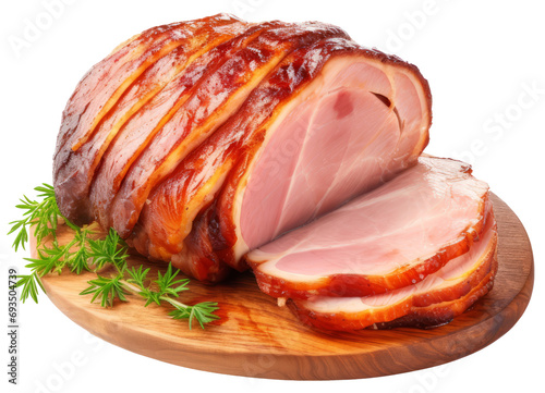 ham isolated on white background photo