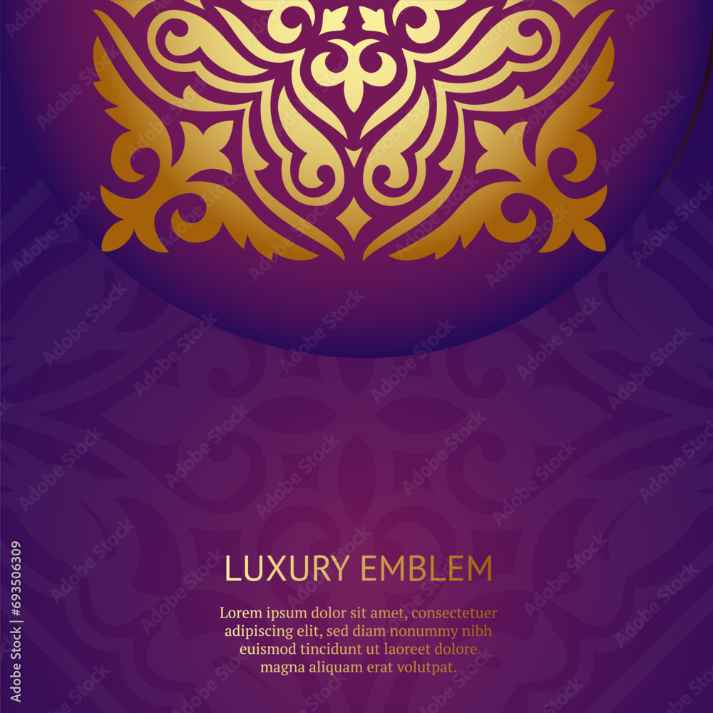 Gold and violet Indian background. Luxury pattern template. Vector abstract design elements. Great for invitation and greeting cards, packaging, flyer, wallpaper or any desired idea. Asian ornament Gold and violet Indian background. Luxury pattern template. Vector abstract design elements. Great for invitation and greeting cards, packaging, flyer, wallpaper or any desired idea. Asian ornament