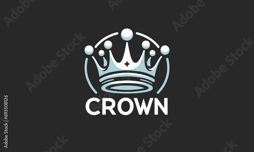 crown logo design vector illustration flat